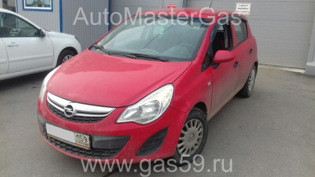 Установка ГБО на Opel Corsa 2012г., ГБО 4 поколения, пропан LANDIRENZO (Италия), двигатель 1.4л. 4 цилиндра