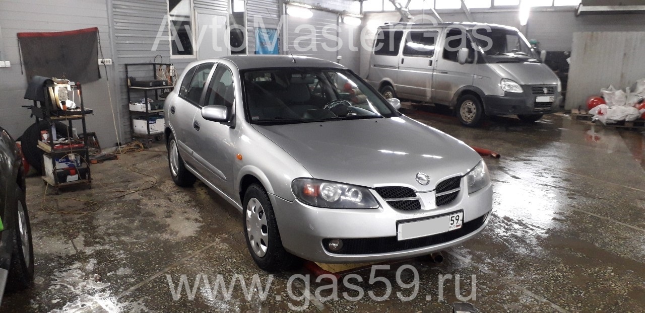 Установка ГБО на Nissan Almera 2004г., ГБО 4 поколения, пропан LANDIRENZO (Италия), двигатель 1.5л. 4 цилиндра